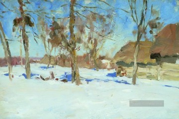 Anfang März 1900 Isaac Levitan Schneelandschaft Ölgemälde